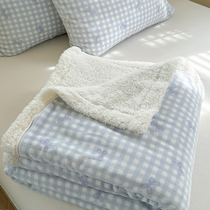 Couverture Sherpa avec nœud girly