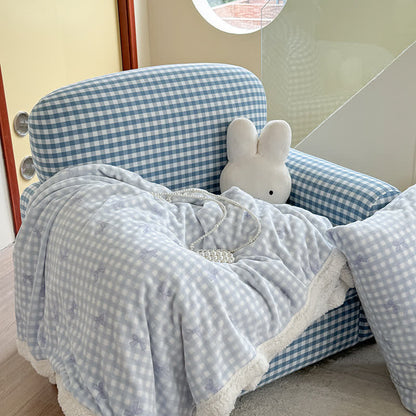 Couverture Sherpa avec nœud girly