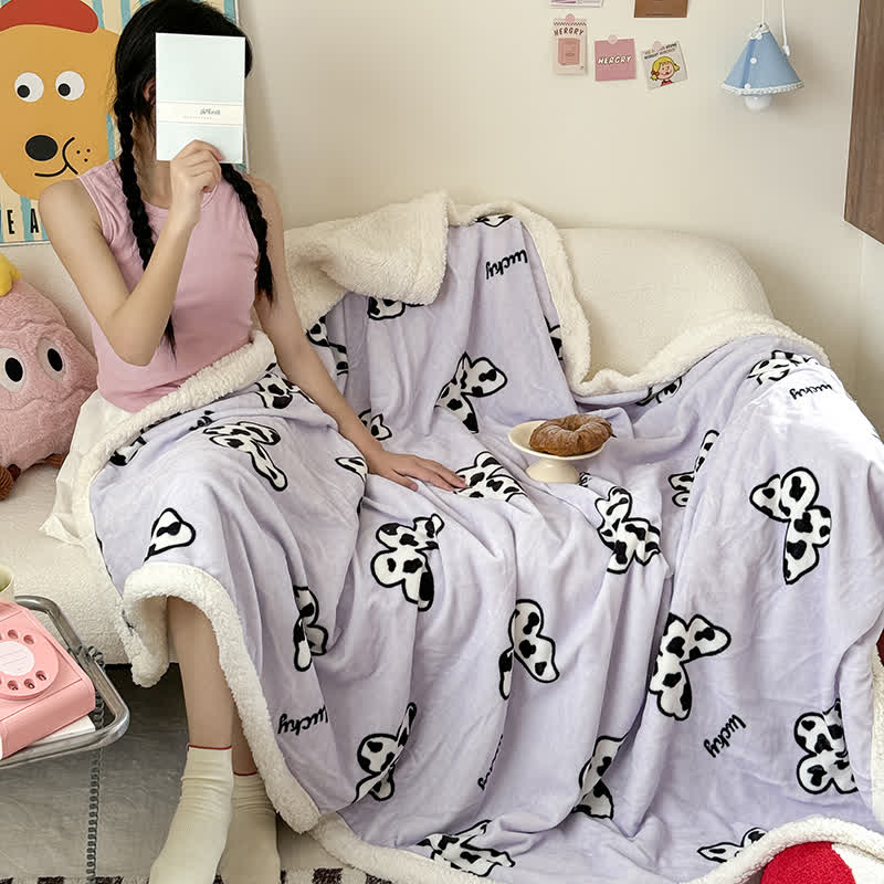 Housse de couette Sherpa motif papillon mignon