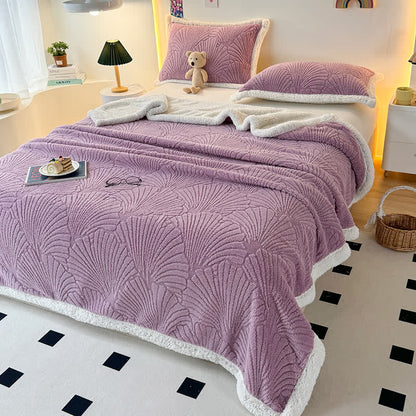 Couverture Sherpa moelleuse et douce avec structure en coquille