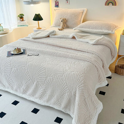 Couverture Sherpa moelleuse et douce avec structure en coquille