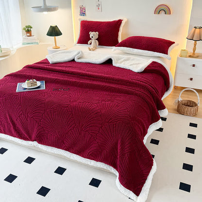 Couverture Sherpa moelleuse et douce avec structure en coquille