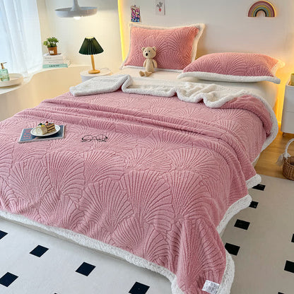 Couverture Sherpa moelleuse et douce avec structure en coquille