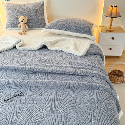 Couverture Sherpa moelleuse et douce avec structure en coquille