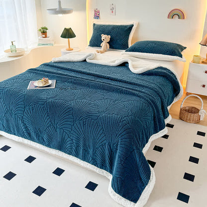 Couverture Sherpa moelleuse et douce avec structure en coquille