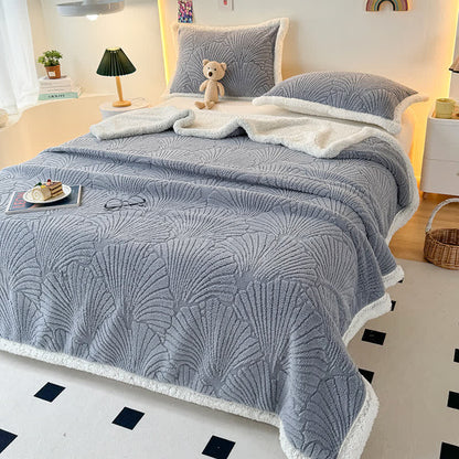 Couverture Sherpa moelleuse et douce avec structure en coquille