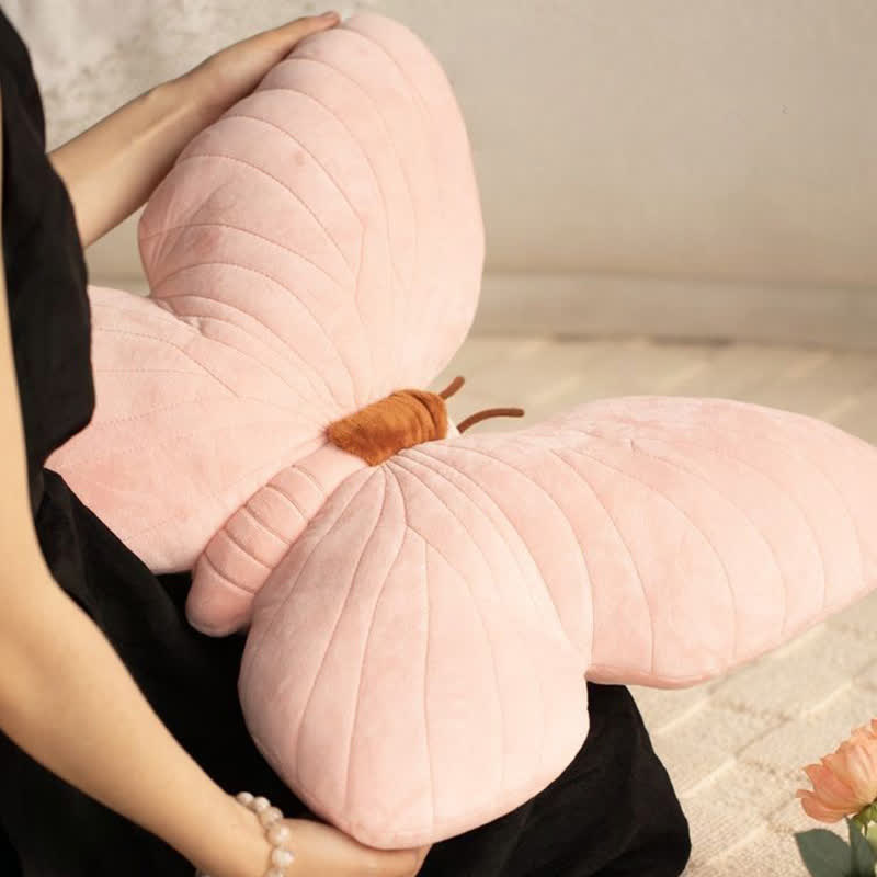 Coussin décoratif doux en forme de papillon pour filles