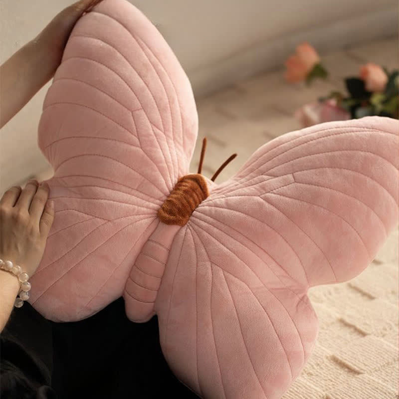 Coussin décoratif doux en forme de papillon pour filles