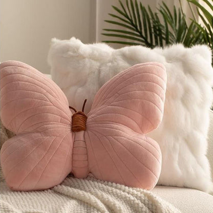Coussin décoratif doux en forme de papillon pour filles