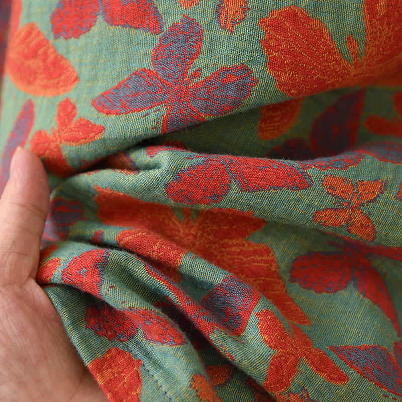 Ensemble pyjama en gaze de coton avec papillon jacquard