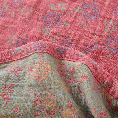 Ensemble pyjama en gaze de coton à motif floral et fermeture grenouille