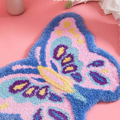 Tapis antidérapant en forme de papillon pour filles