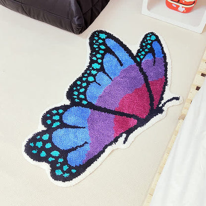 Tapis rustique antidérapant avec papillon volant