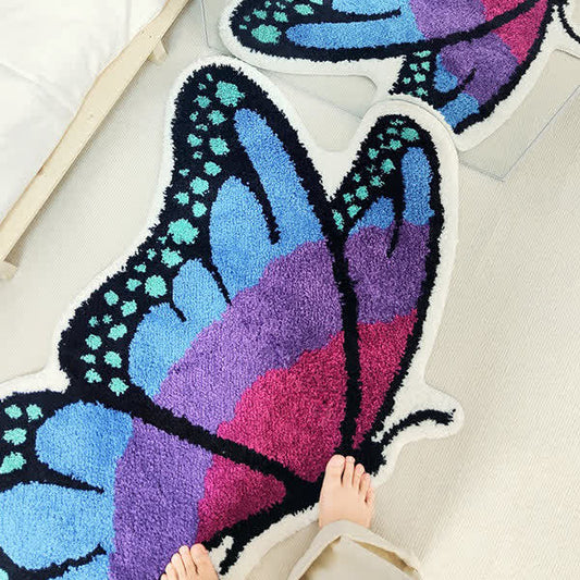Tapis rustique antidérapant avec papillon volant