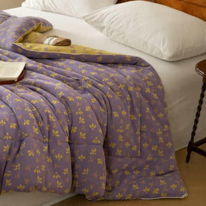 Couette double épaisseur en gaze jacquard à motif floral