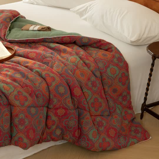 Couette douce en gaze de coton jacquard vintage