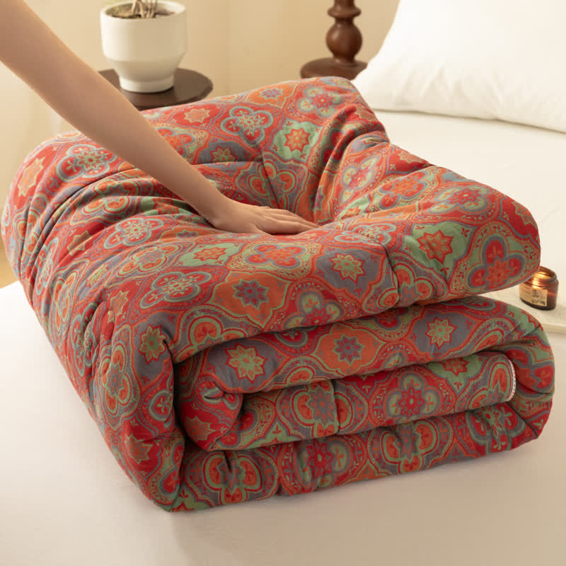 Couette douce en gaze de coton jacquard vintage
