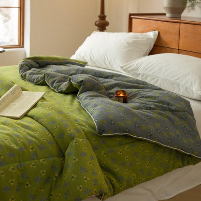 Couette double épaisseur en gaze jacquard à motif floral