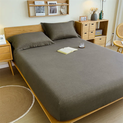 Drap-housse en gaze de coton uni