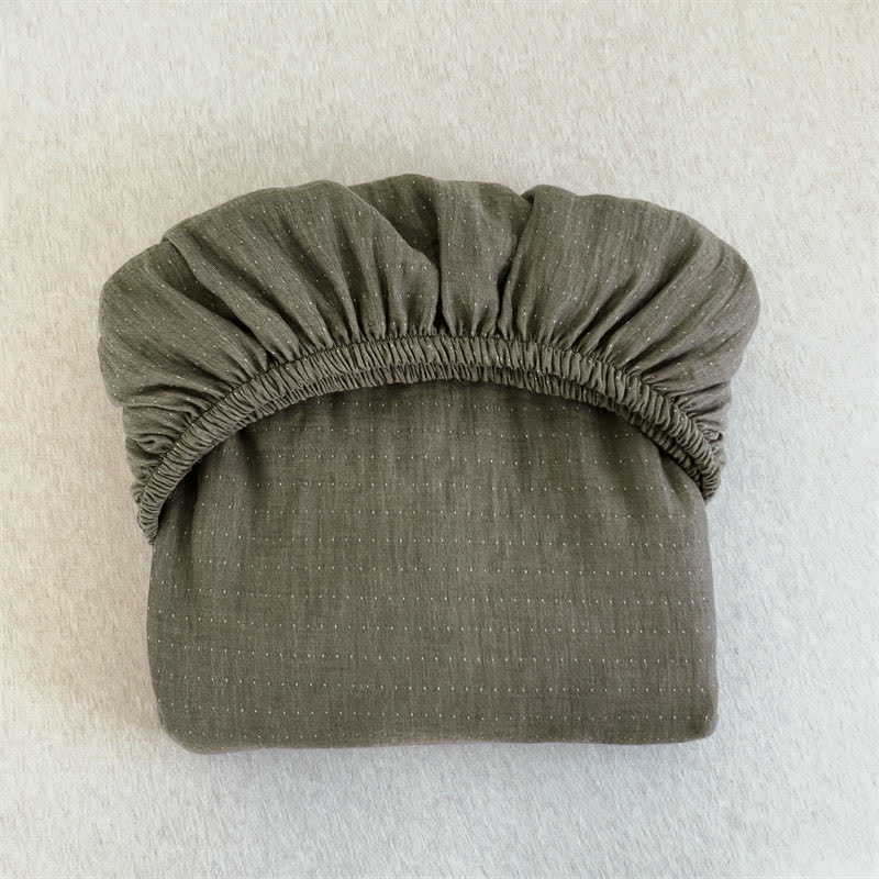 Drap-housse en gaze de coton uni