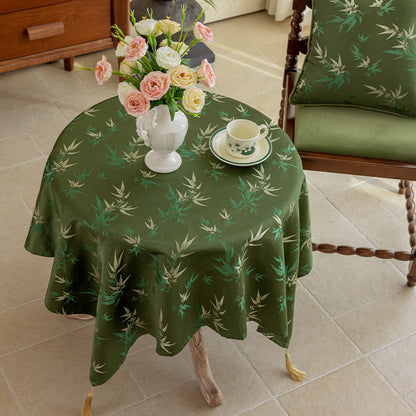 Nappe rustique et élégante avec pompon en bambou