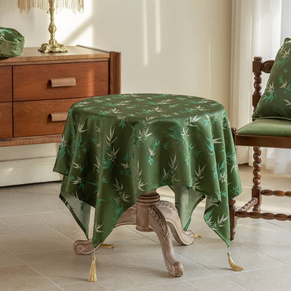 Nappe rustique et élégante avec pompon en bambou