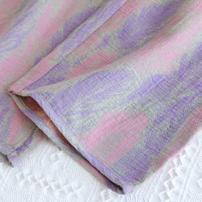 Ensemble pyjama en jacquard pur coton avec plumes