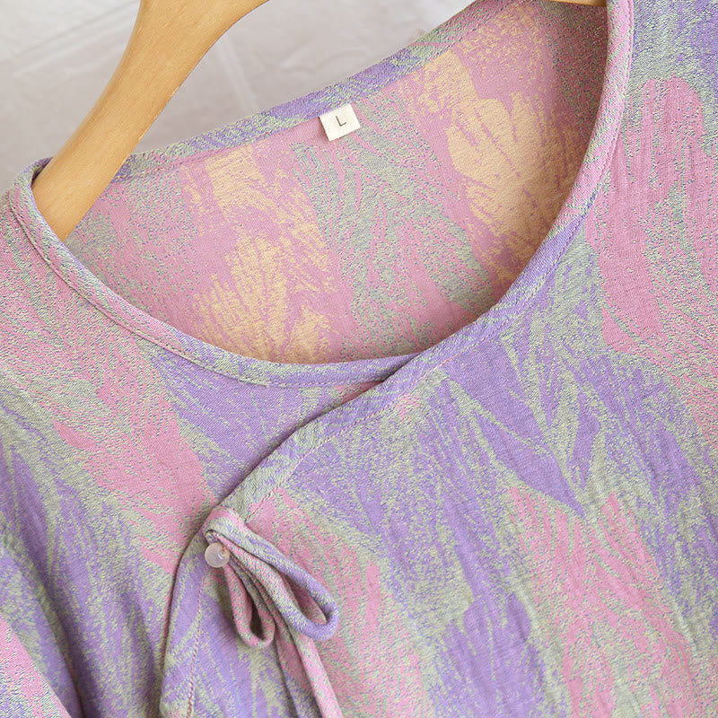 Ensemble pyjama en jacquard pur coton avec plumes