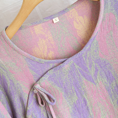 Ensemble pyjama en jacquard pur coton avec plumes
