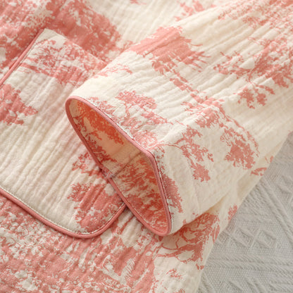 Ensemble pyjama kimono en gaze de coton rafraîchissant
