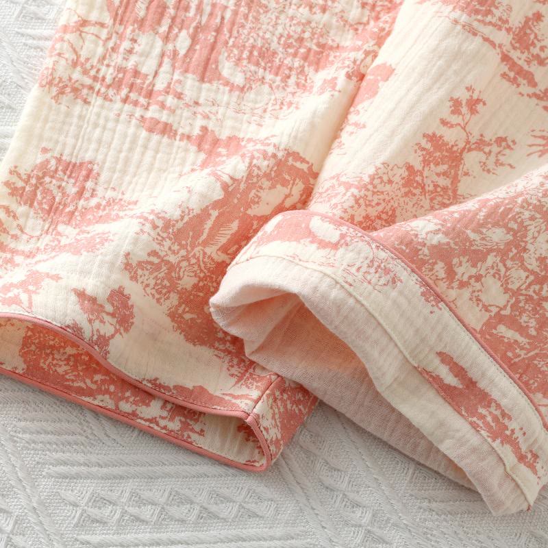 Ensemble pyjama kimono en gaze de coton rafraîchissant