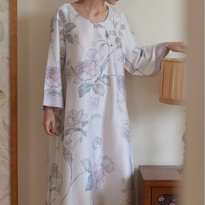 Élégante chemise de nuit en lyocell à motif floral