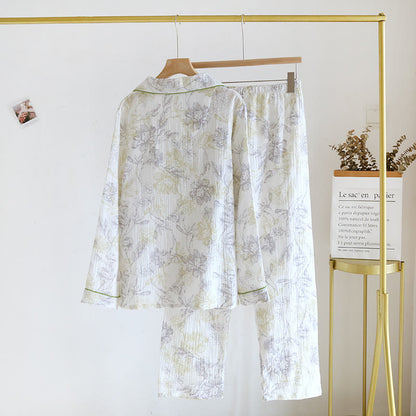 Ensemble pyjama en gaze de coton à motif floral