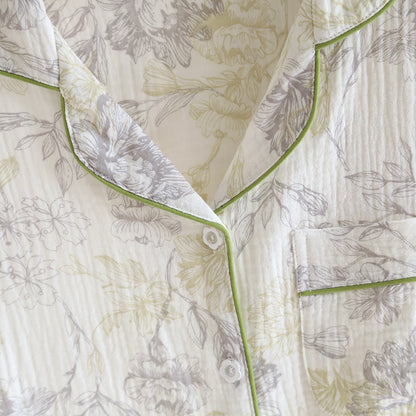 Ensemble pyjama en gaze de coton à motif floral