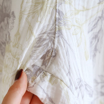 Ensemble pyjama en gaze de coton à motif floral