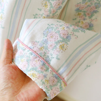 Ensemble pyjama en gaze de coton à motif floral