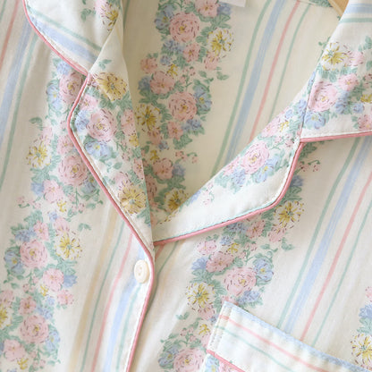 Ensemble pyjama en gaze de coton à motif floral