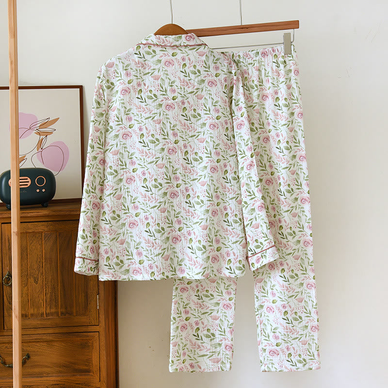 Refresh – Ensemble pyjama en gaze de coton rose