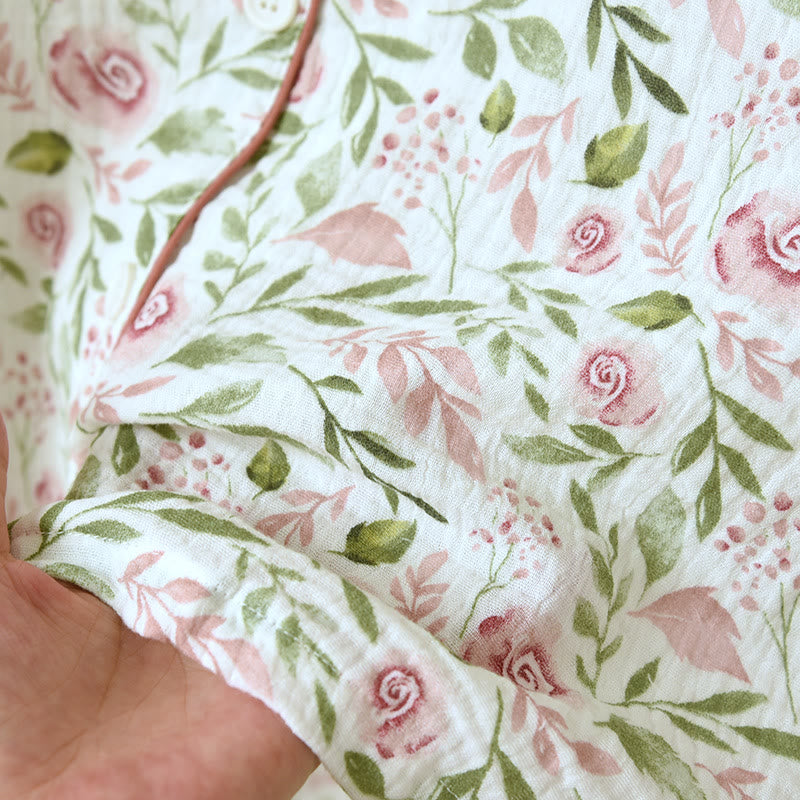 Refresh – Ensemble pyjama en gaze de coton rose