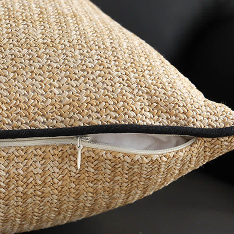 Housse de coussin décorative luxueuse en bambou de style pastoral