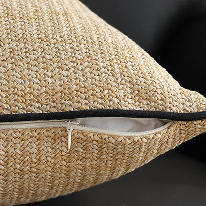 Housse de coussin décorative luxueuse en bambou de style pastoral
