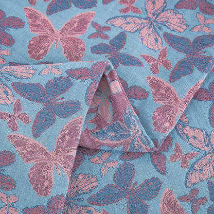 Parure de lit élégante en gaze de coton motif papillon (4 pièces)