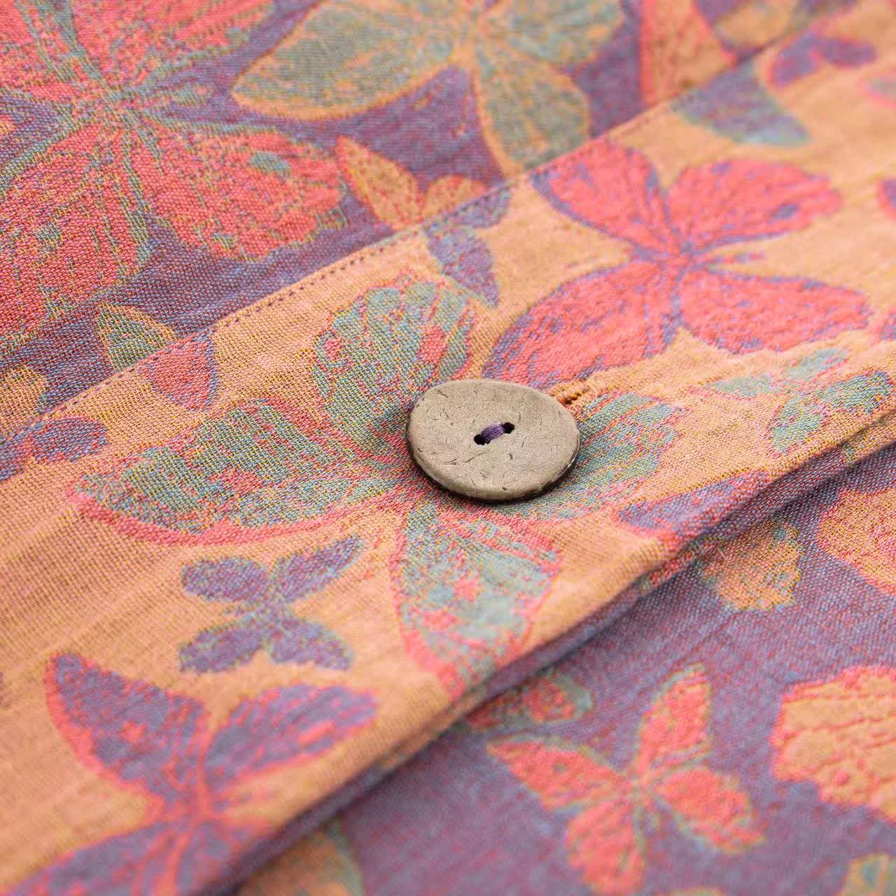 Parure de lit élégante en gaze de coton motif papillon (4 pièces)