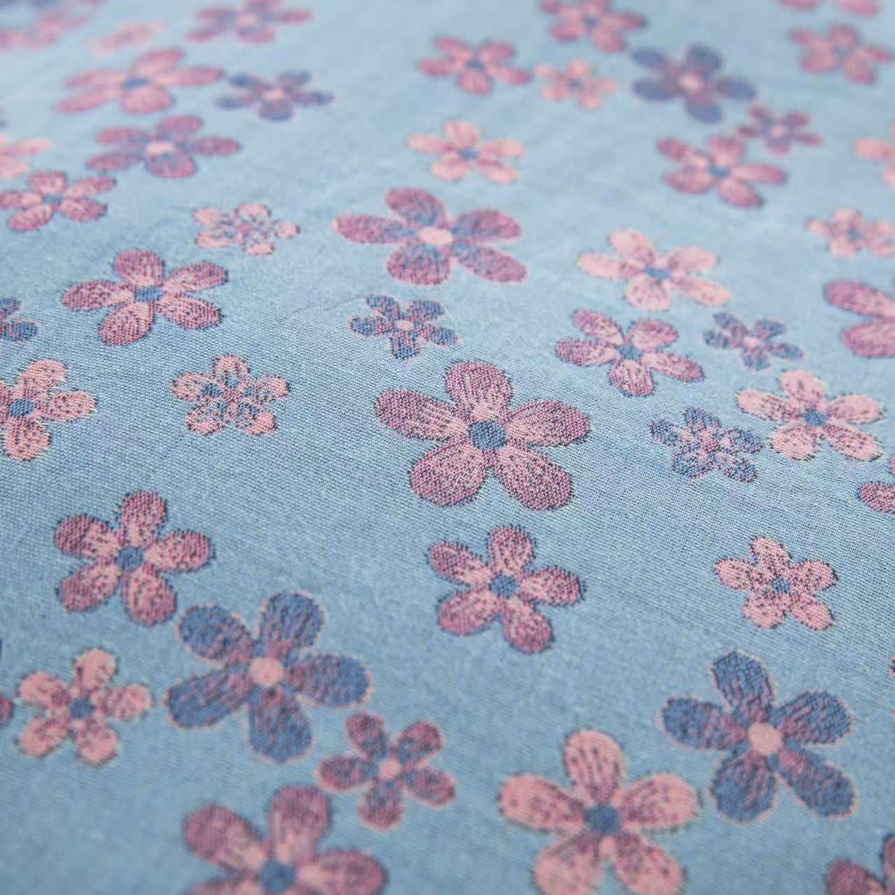 Parure de lit en gaze de coton avec boutons fleuris (4 pièces)