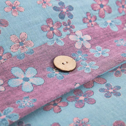 Parure de lit en gaze de coton avec boutons fleuris (4 pièces)