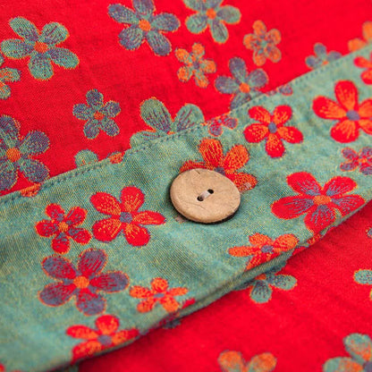 Parure de lit en gaze de coton avec boutons fleuris (4 pièces)