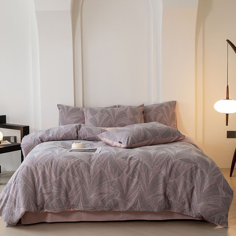 Parure de lit vintage en gaze de coton jacquard (4 pièces)