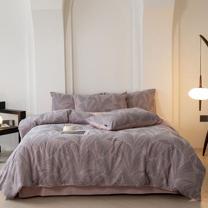 Parure de lit vintage en gaze de coton jacquard (4 pièces)