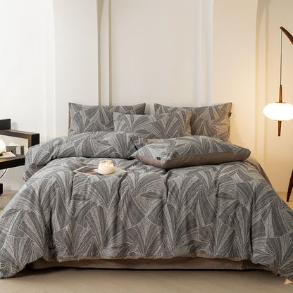 Parure de lit vintage en gaze de coton jacquard (4 pièces)