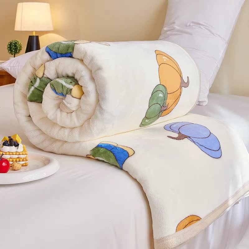 Couverture en flanelle avec citrouille de dessin animé et ours mignon